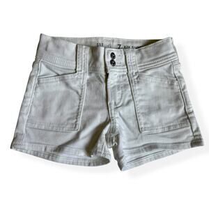 Gap Kids Low Rose Y2K White Denim Shortie Shorts 7